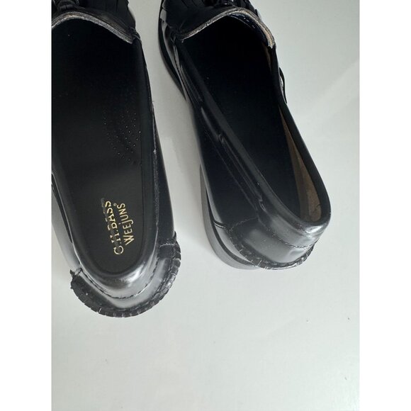 NEW GH Bass Weejuns Esther Tassel Penny Loafers Flats Black Leather Size 10 - Picture 7 of 8